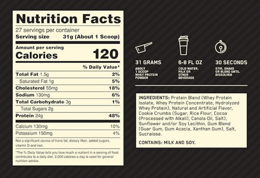 ON 100% Whey Gold Standard 1.85 Lbs
