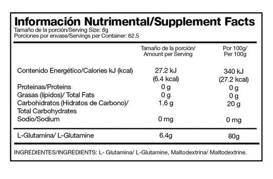 Alpha nutrition L-Glutamina 500 Grs