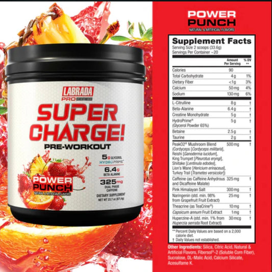 Labrada Supercharge 20 Serv Pre Entreno