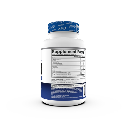 Gaspari Nutrition Omega 3 Enteric Coated Fish Oil 60 Softgels