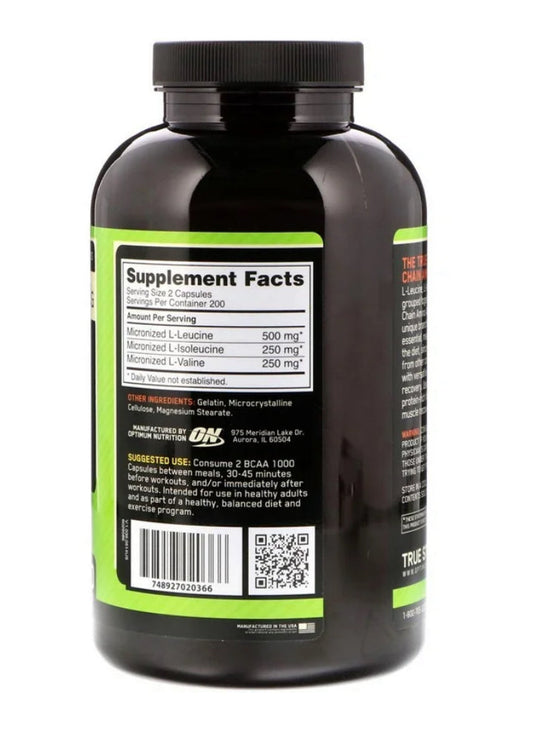 ON Bcaa Mega size 1000Mg 400caps