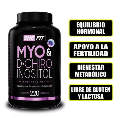 Bhp She Fit Myo & D Chiro Inositol 220 Caps + Citrato de Magnesio 20 Caps