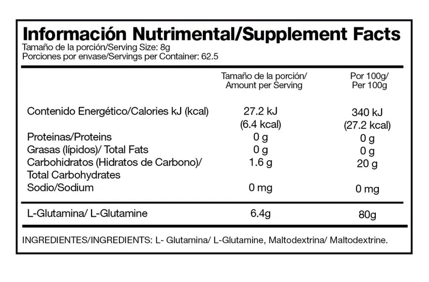 Alpha nutrition L-Glutamina 500 Grs