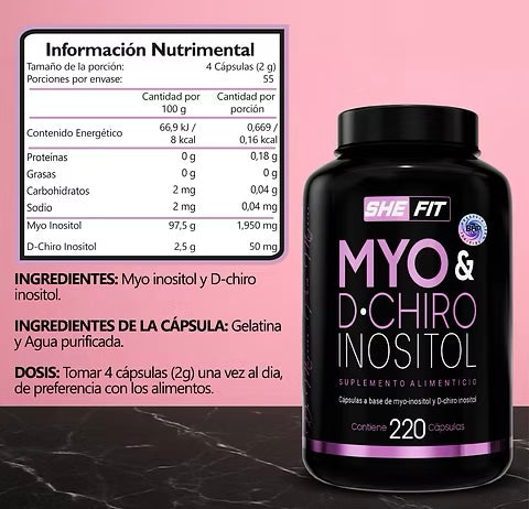 Bhp She Fit Myo & D Chiro Inositol 220 Caps + Citrato de Magnesio 20 Caps