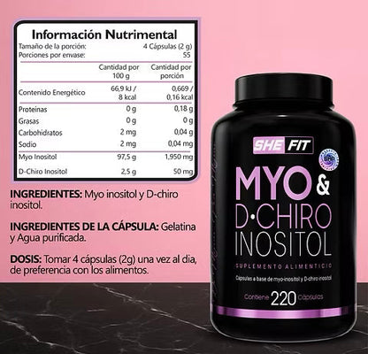 Bhp She Fit Myo & D Chiro Inositol 220 Caps + Citrato de Magnesio 20 Caps