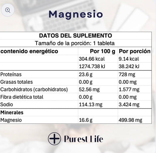 Purest Life Magnesium 100 Tabs