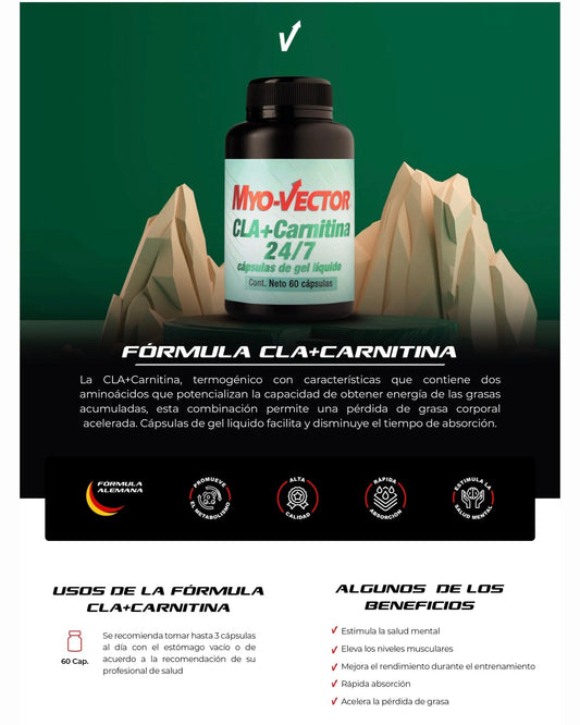 Myo-Vector CLA + Carnitina 24/7 60 Gelcaps