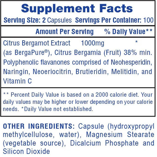 Htp Citrus Bergamot Extract 100 Tabs
