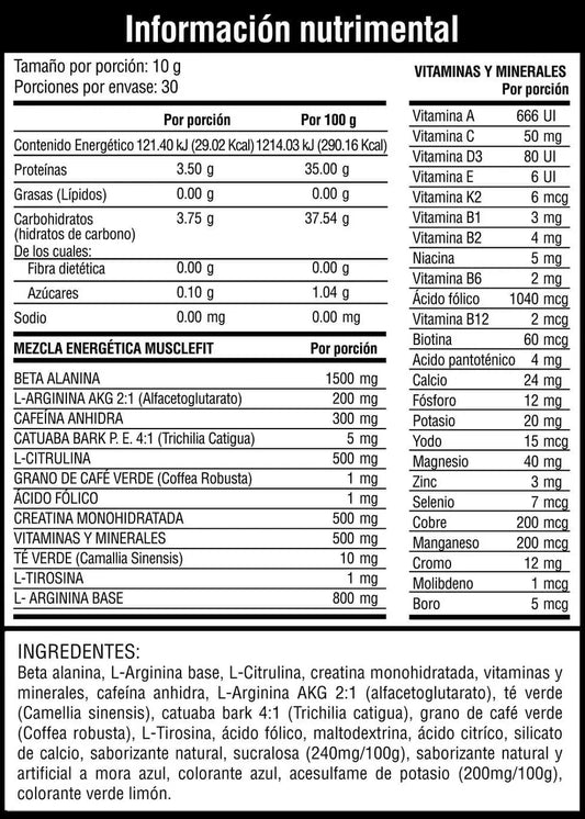 Musclefit Glam Pre Entreno 300 Grs