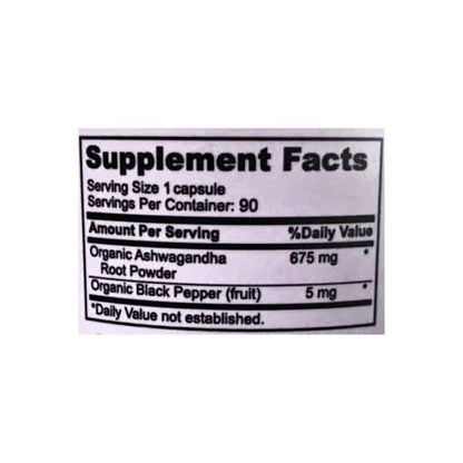 Pure Nutrition Ashwagandha 675 Mg 90 Caps