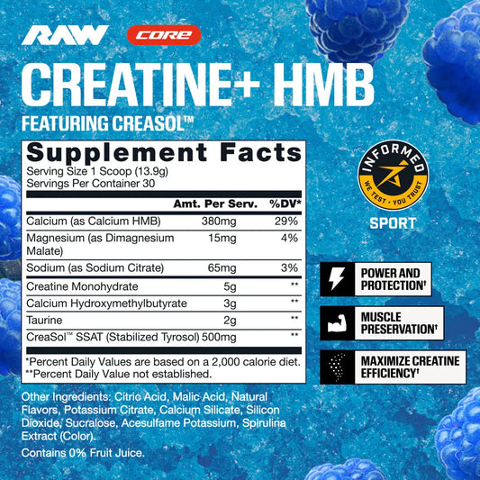 Raw Creatina + HMB 30 Serv
